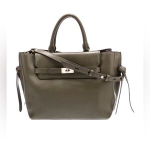 Michael Kros Hamilton Legacy Large Leather Belted Satchel Green